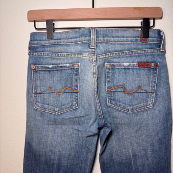 7 for all Mankind Bootcut Jeans Women's 25 Blue Medium Wash Denim Western Boho - Picture 5 of 5